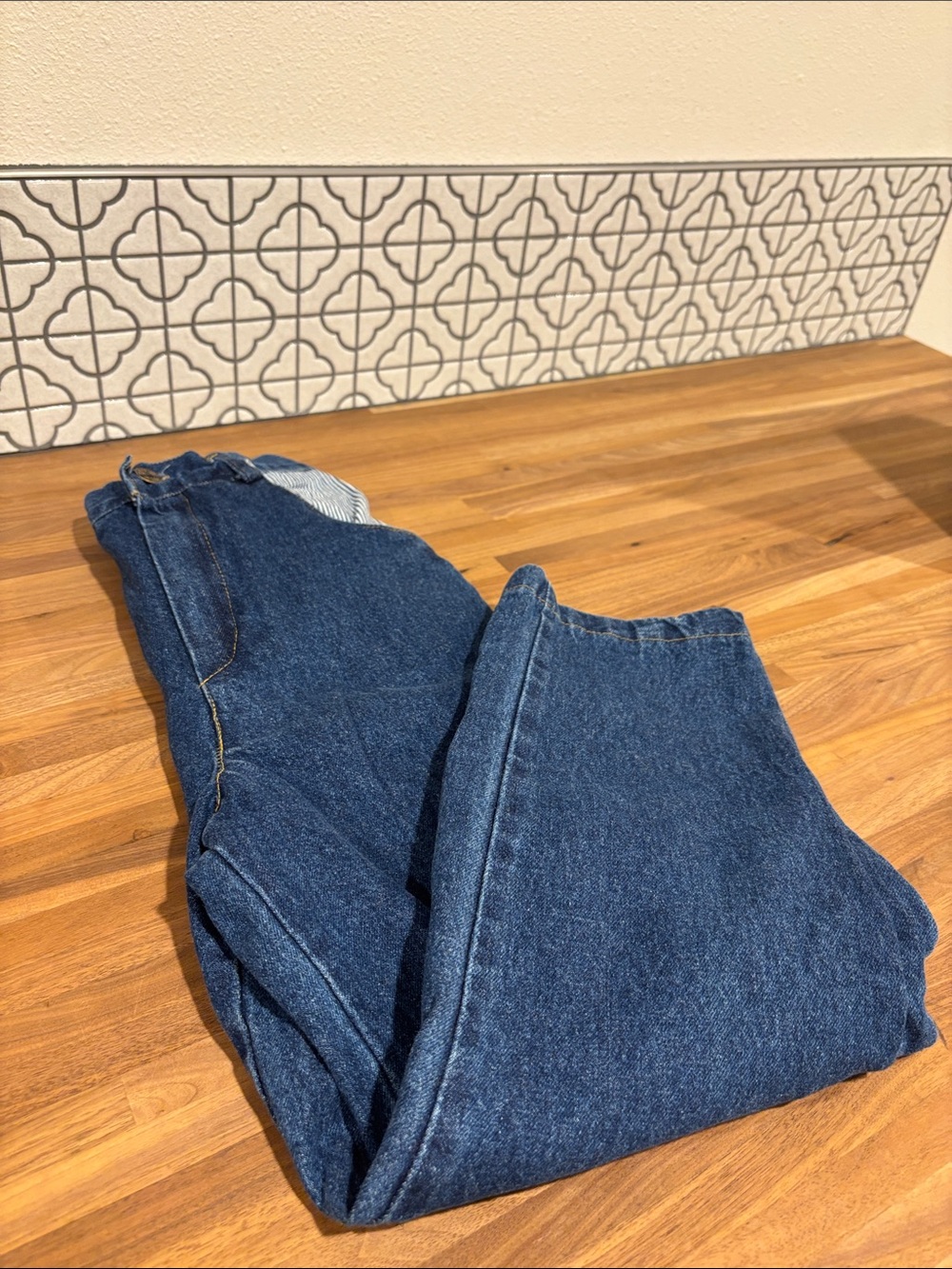 Vintage kids denim with striped accents